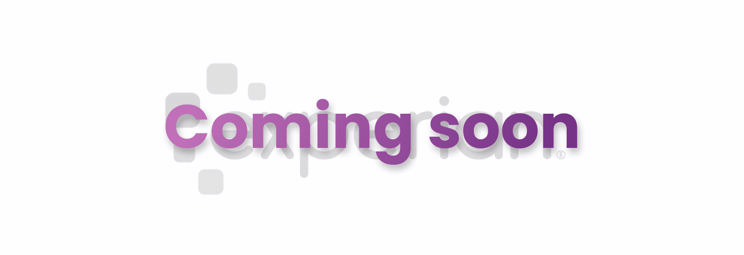 Text "Coming soon" in gradient purple font with the Experian logo in the background.