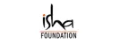 Logo of the Isha Foundation featuring the word "isha" in stylized black letters with an orange dot above the 'i' and "FOUNDATION" in smaller black letters below.